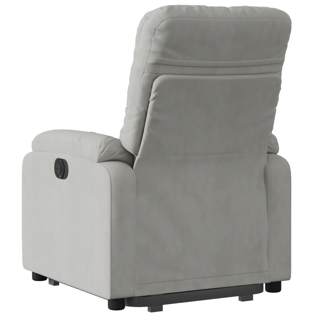 vidaXL Sillón eléctrico reclinable elevable tela microfibra gris claro