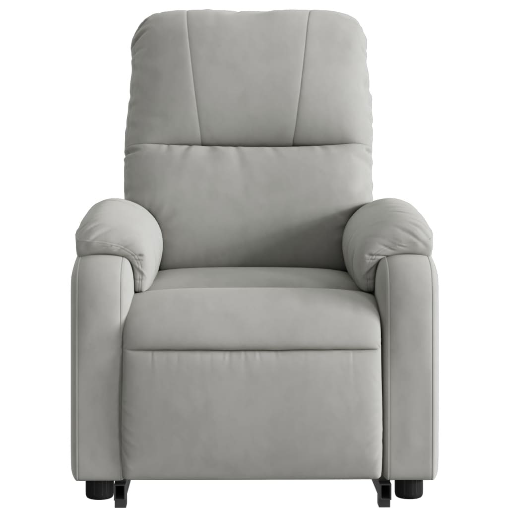 vidaXL Sillón eléctrico reclinable elevable tela microfibra gris claro