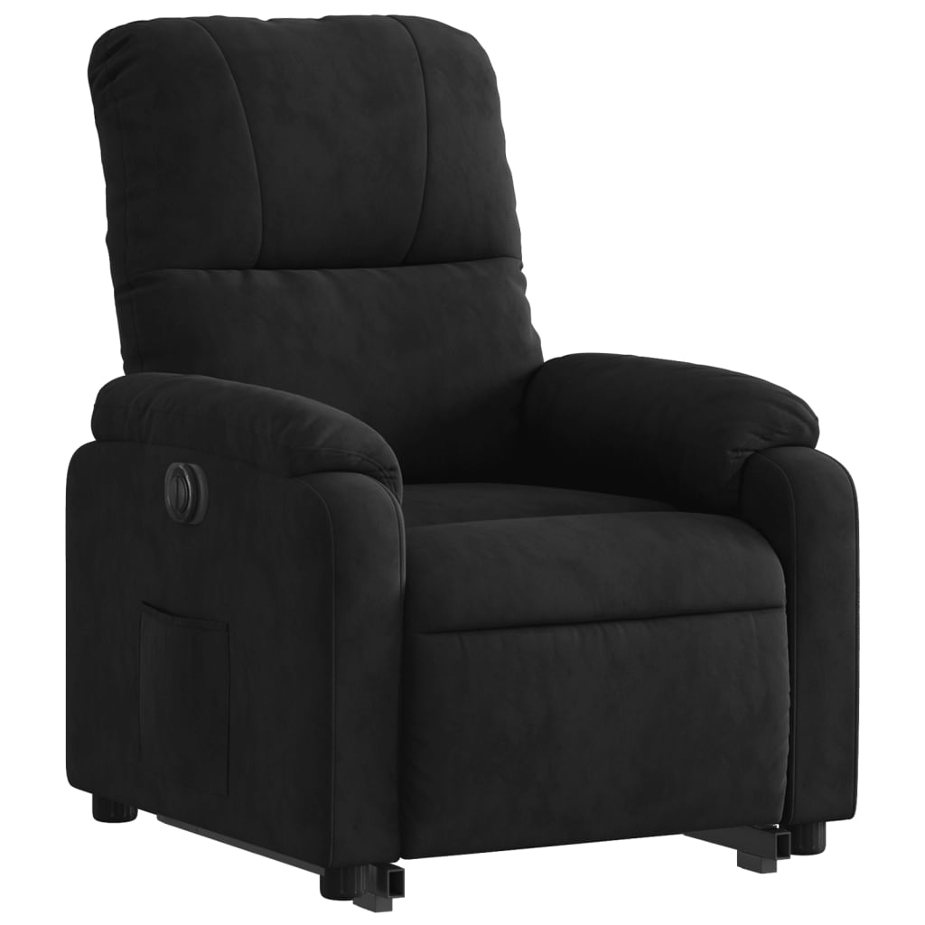 vidaXL Sillón eléctrico reclinable elevable tela microfibra negro