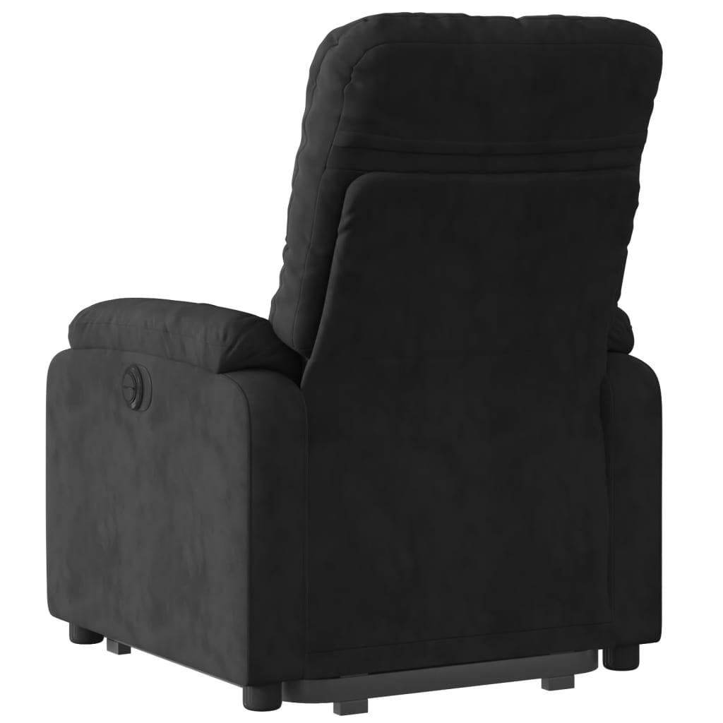 vidaXL Sillón eléctrico reclinable elevable tela microfibra negro