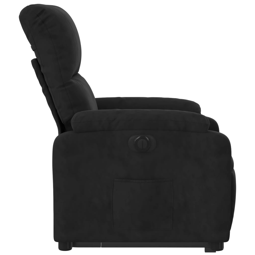 vidaXL Sillón eléctrico reclinable elevable tela microfibra negro