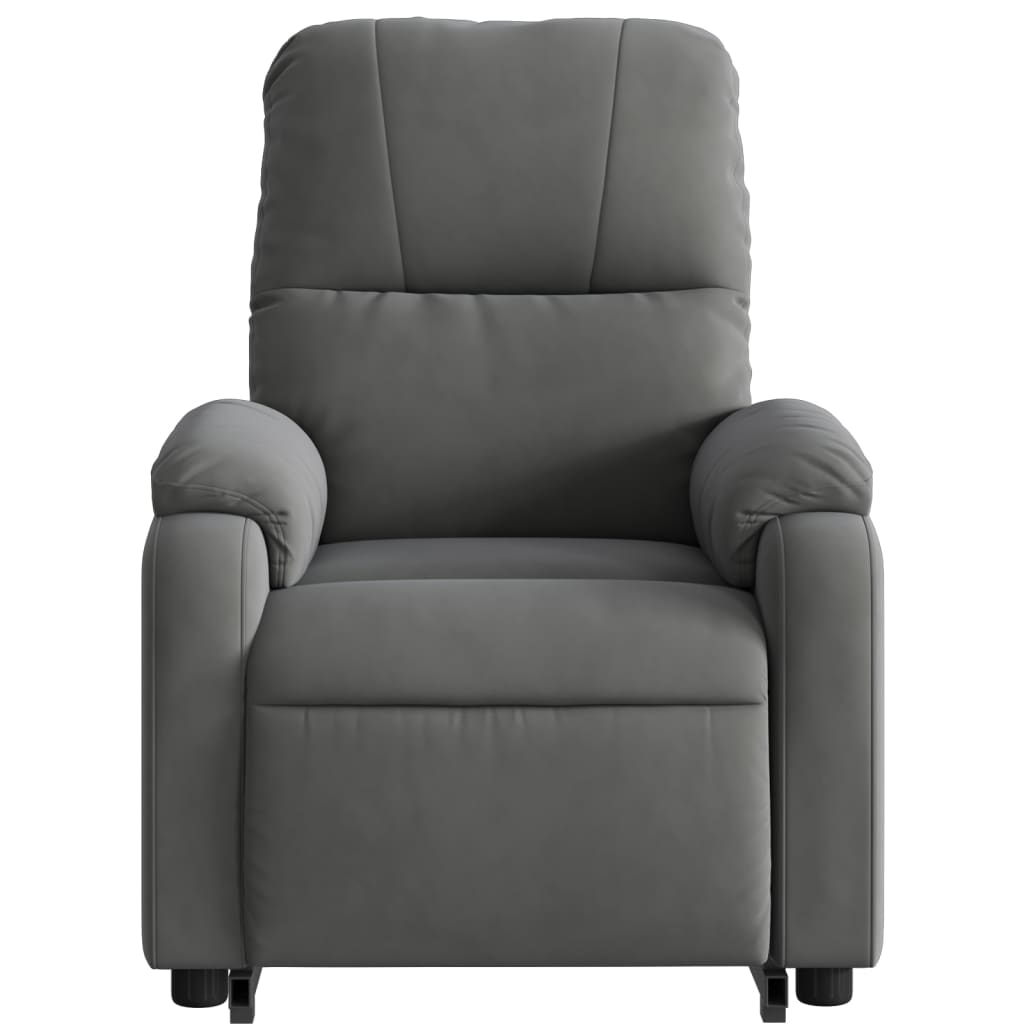 vidaXL Sillón masaje eléctrico reclinable elevable tela gris oscuro