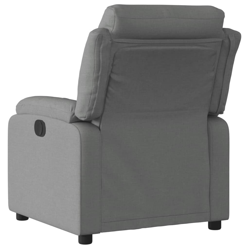 vidaXL Sillón reclinable eléctrico de tela gris oscuro