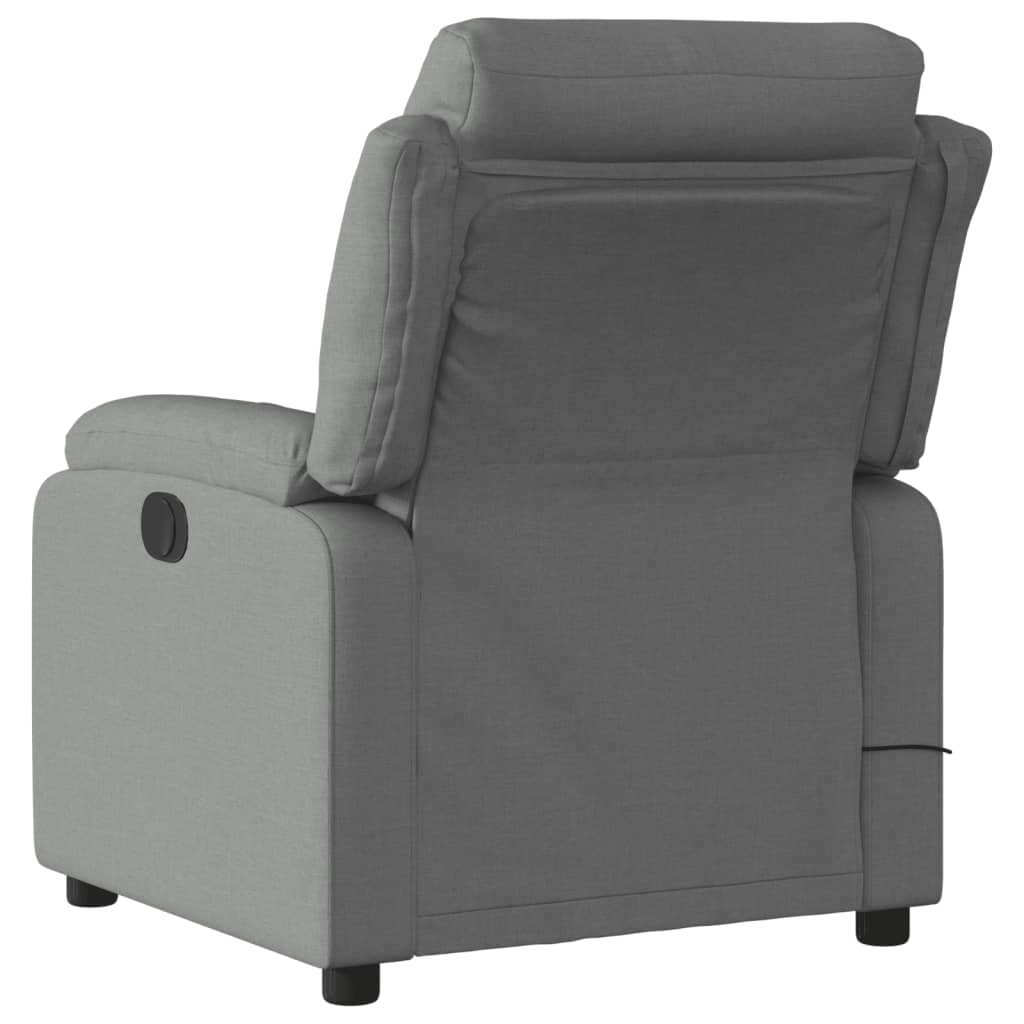 vidaXL Sillón reclinable de masaje eléctrico tela gris oscuro