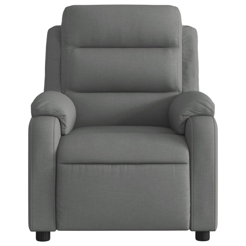 vidaXL Sillón reclinable de masaje eléctrico tela gris oscuro