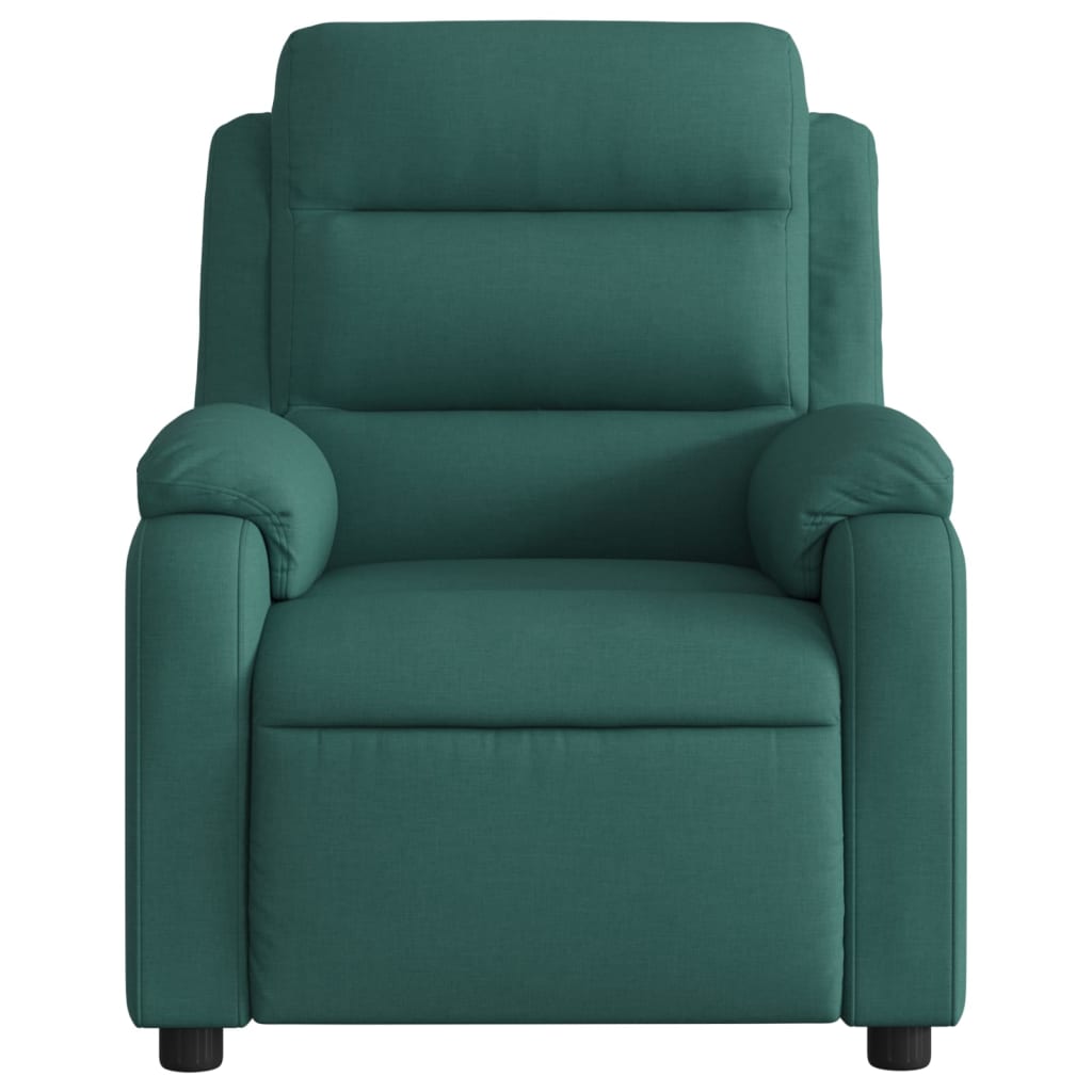 vidaXL Sillón reclinable de masaje eléctrico tela verde oscuro