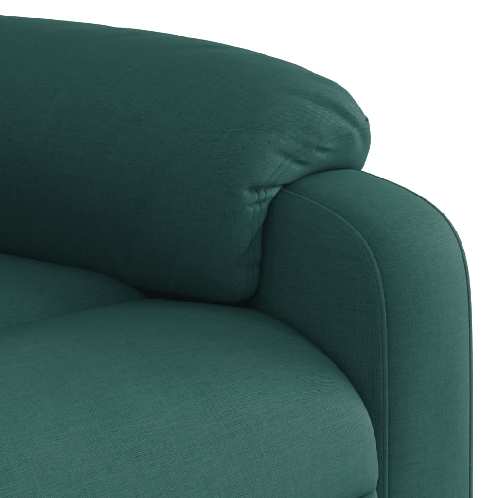 vidaXL Sillón reclinable de masaje eléctrico tela verde oscuro