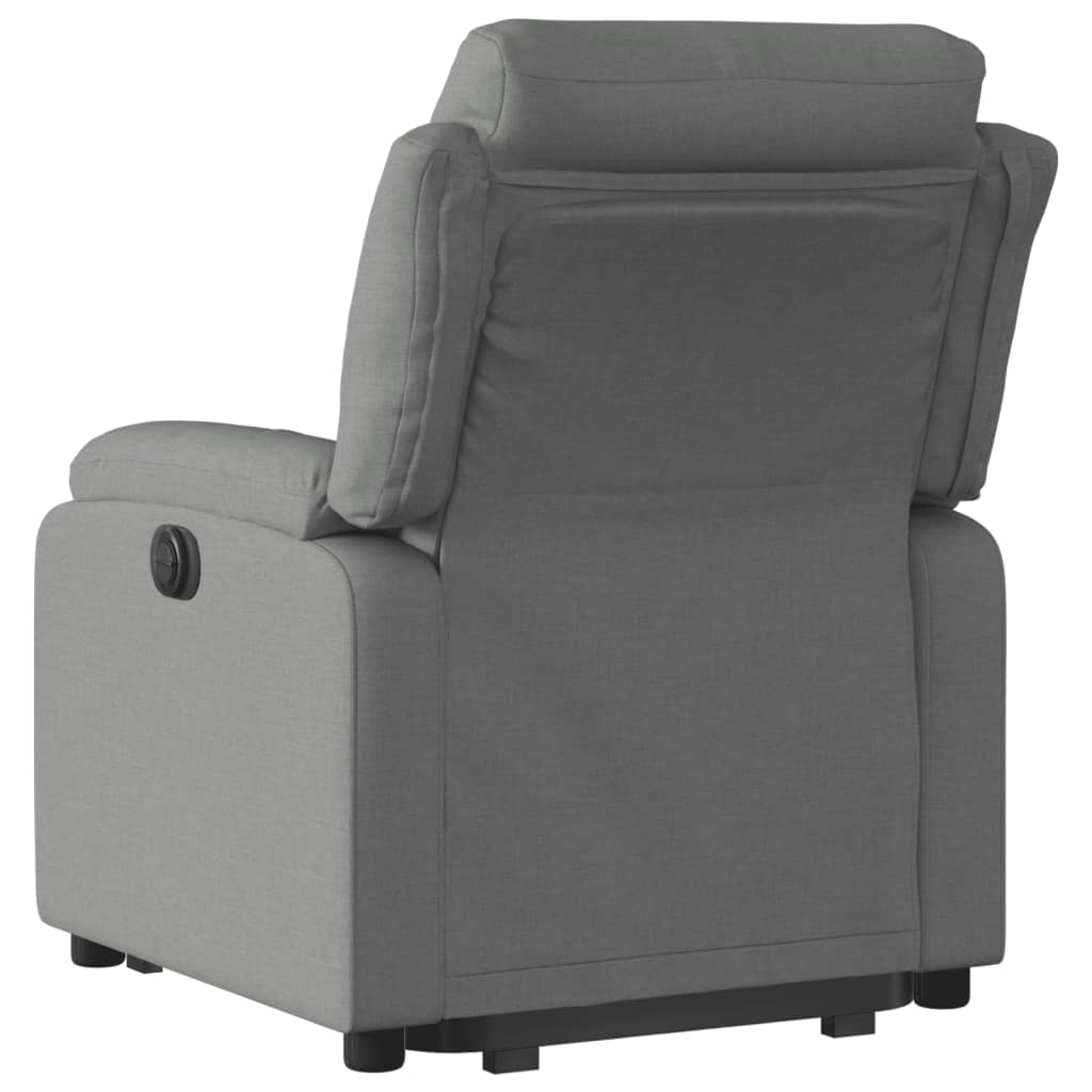 vidaXL Sillón reclinable elevable de tela gris oscuro