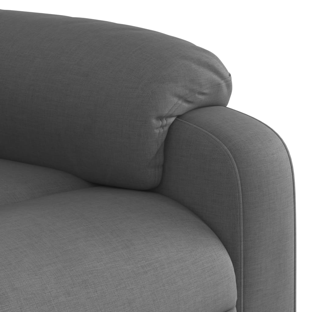 vidaXL Sillón reclinable elevable de tela gris oscuro