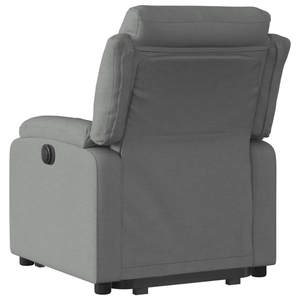 vidaXL Sillón eléctrico reclinable elevable de tela gris oscuro