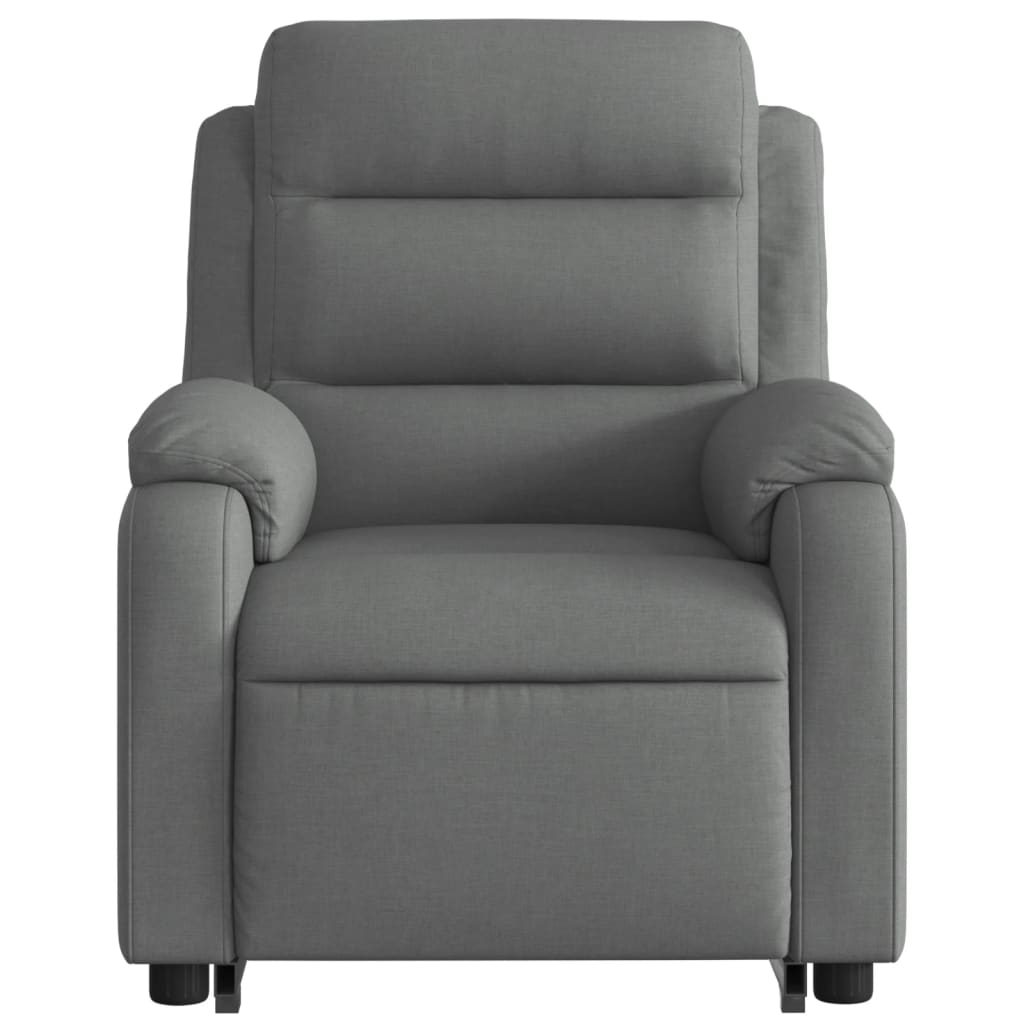 vidaXL Sillón eléctrico reclinable elevable de tela gris oscuro