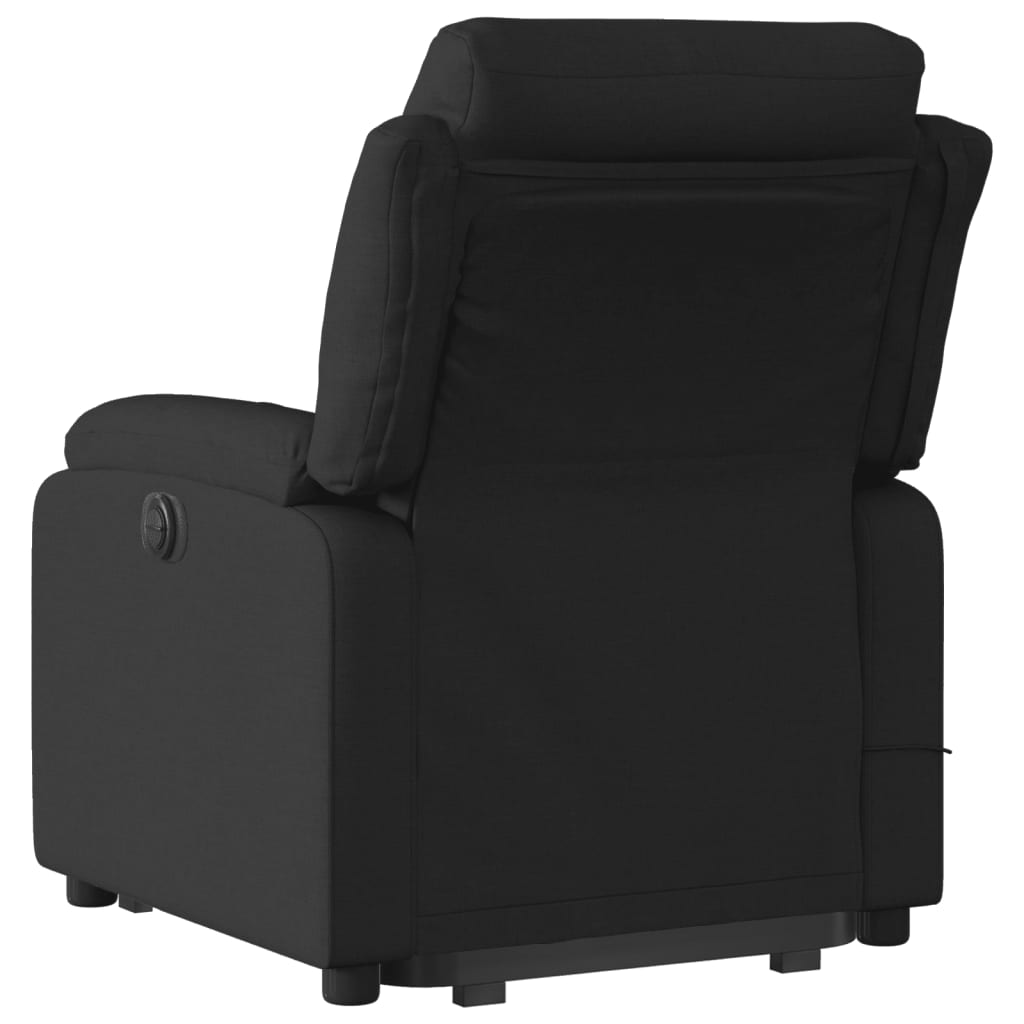 vidaXL Sillón de masaje eléctrico reclinable elevable tela negro