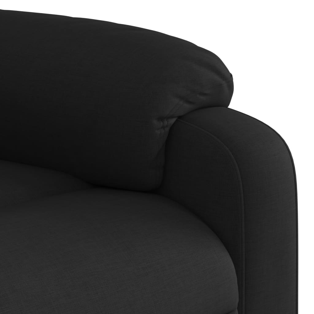 vidaXL Sillón de masaje eléctrico reclinable elevable tela negro