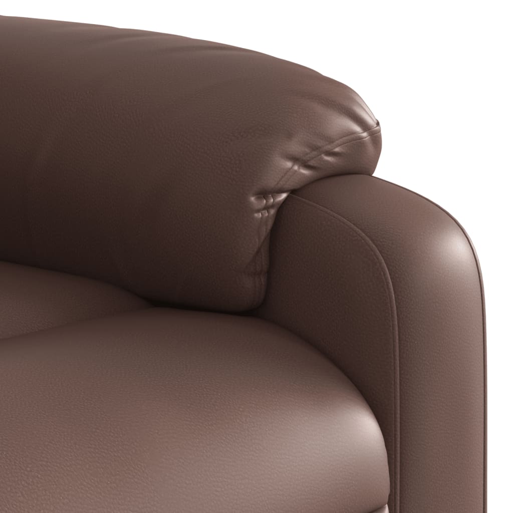 vidaXL Sillón de masaje reclinable eléctrico cuero sintético marrón