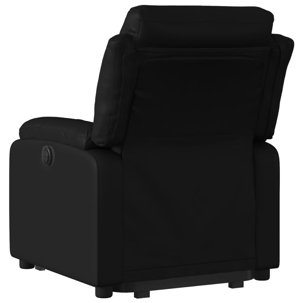 vidaXL Sillón reclinable elevable cuero artificial negro