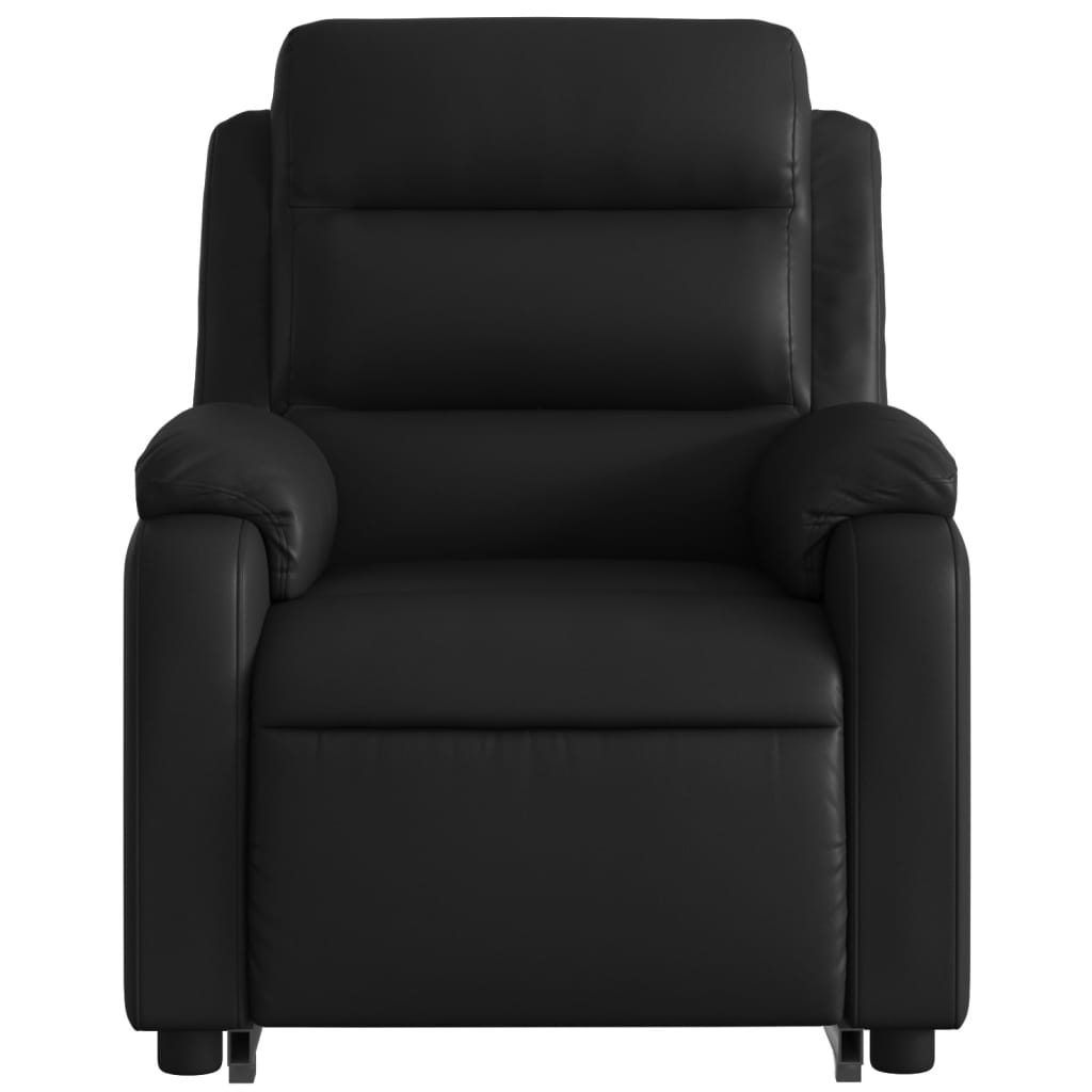 vidaXL Sillón reclinable elevable cuero artificial negro