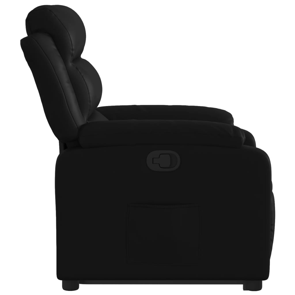 vidaXL Sillón reclinable elevable cuero artificial negro