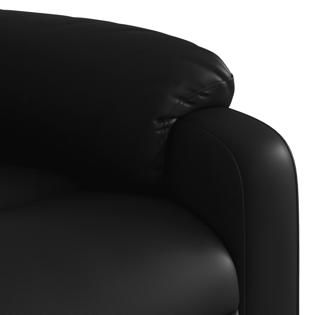 vidaXL Sillón reclinable elevable cuero artificial negro