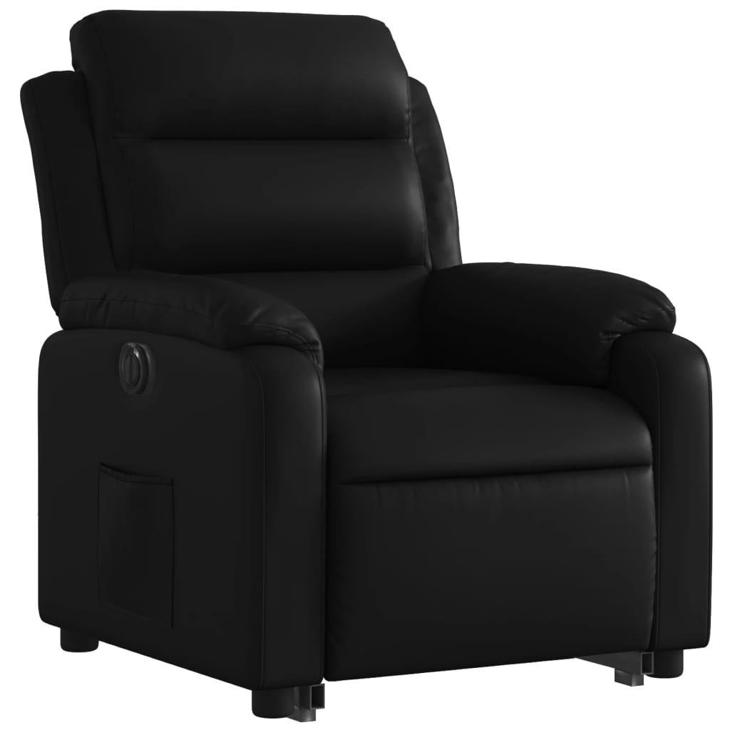 vidaXL Sillón reclinable y elevable eléctrico cuero sintético negro