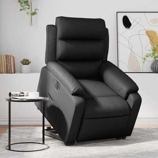 vidaXL Sillón reclinable y elevable eléctrico cuero sintético negro