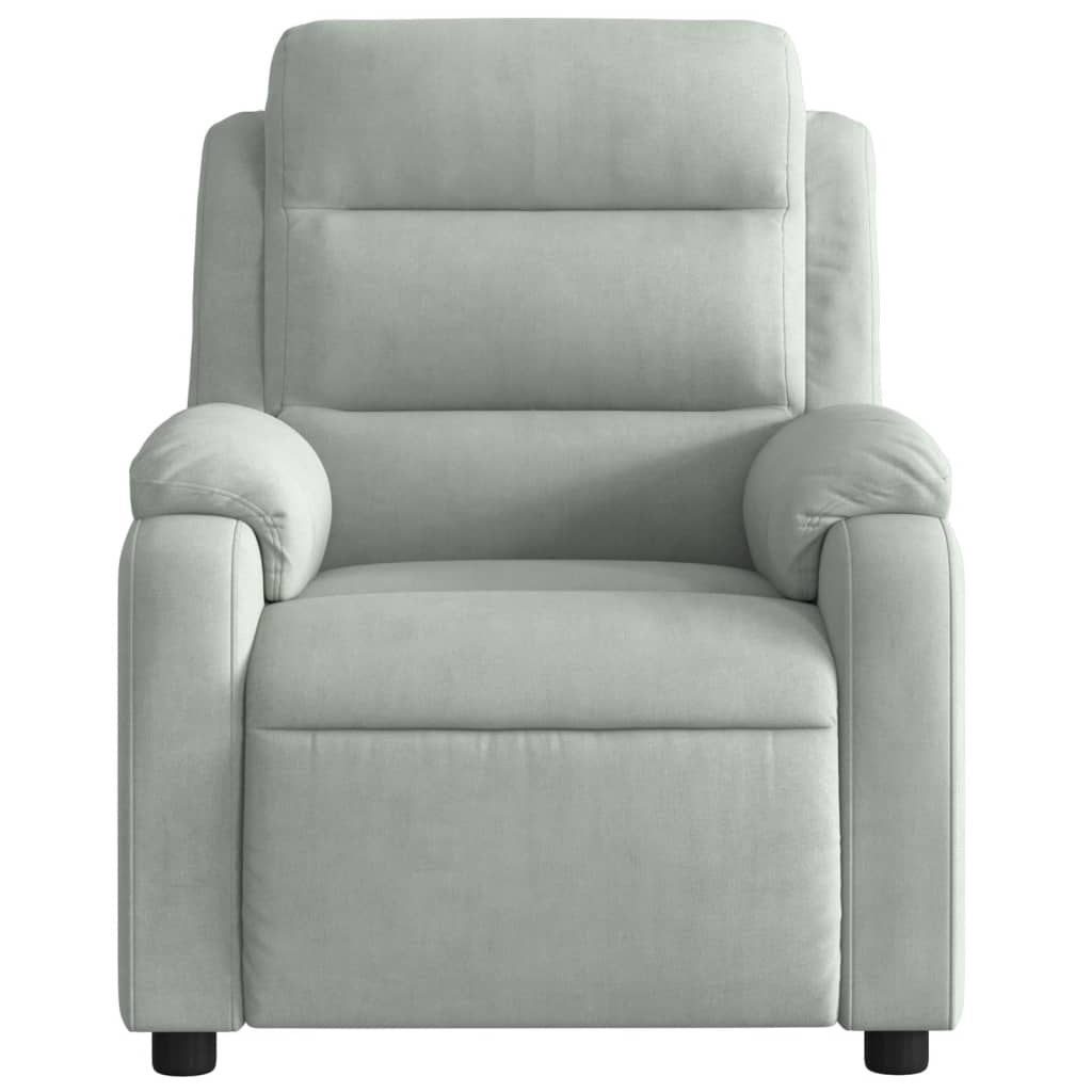 vidaXL Sillón reclinable eléctrico de terciopelo gris claro