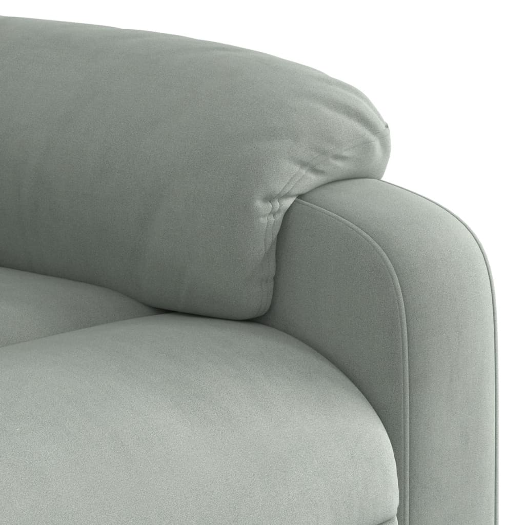 vidaXL Sillón reclinable eléctrico de terciopelo gris claro