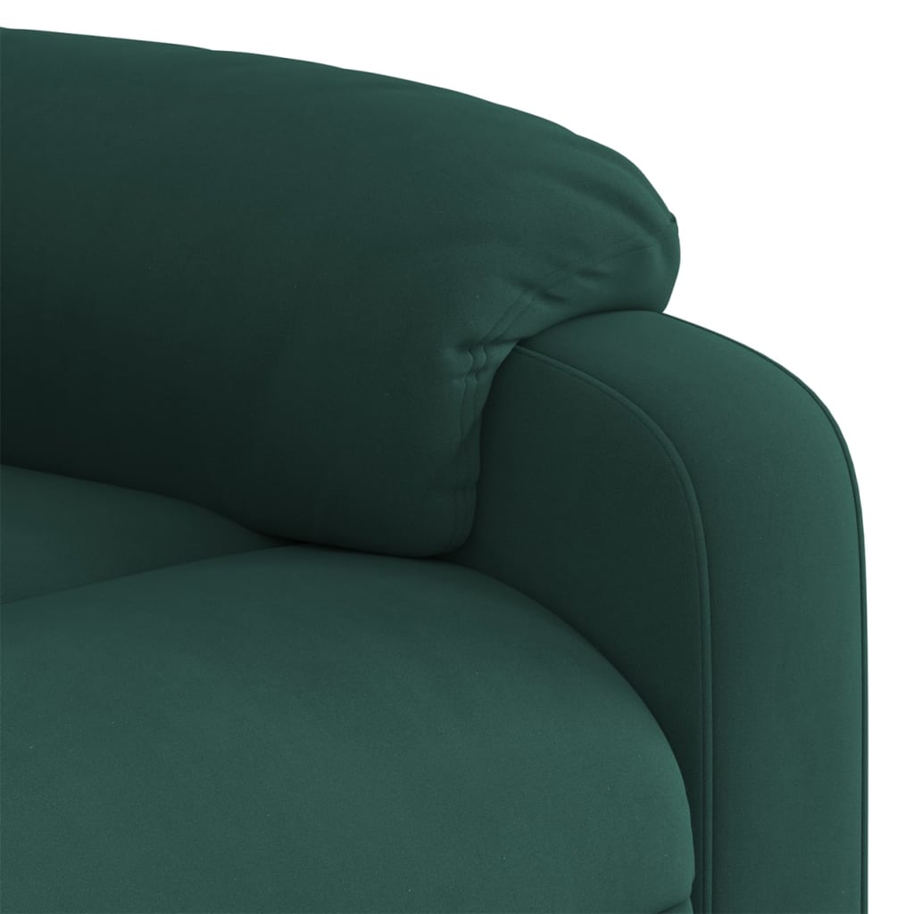 vidaXL Sillón reclinable eléctrico de terciopelo verde oscuro