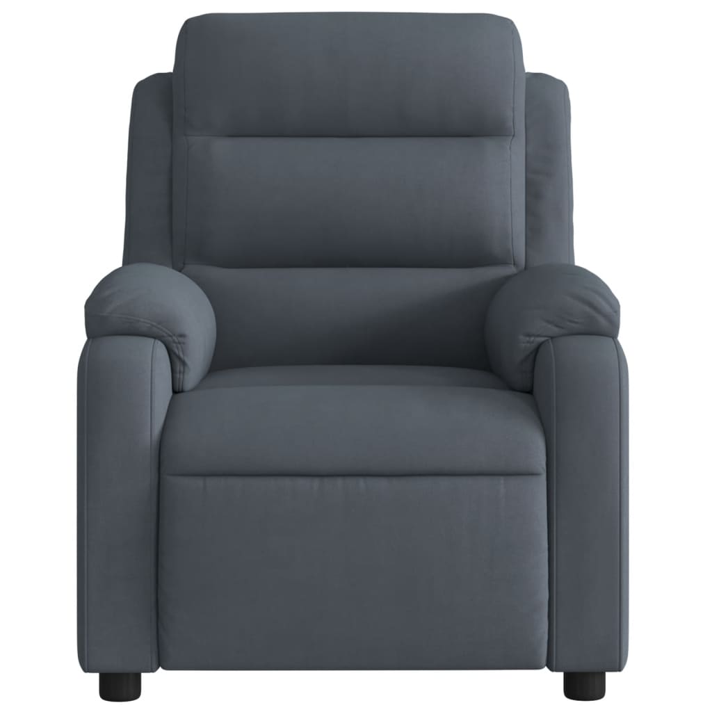 vidaXL Sillón reclinable de masaje eléctrico terciopelo gris oscuro