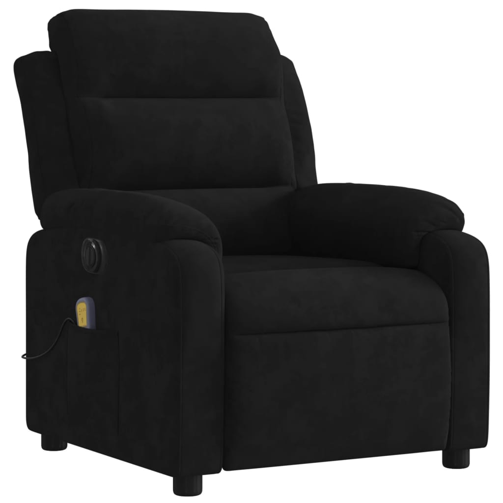 vidaXL Sillón reclinable de masaje eléctrico terciopelo negro