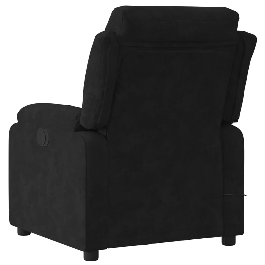 vidaXL Sillón reclinable de masaje eléctrico terciopelo negro