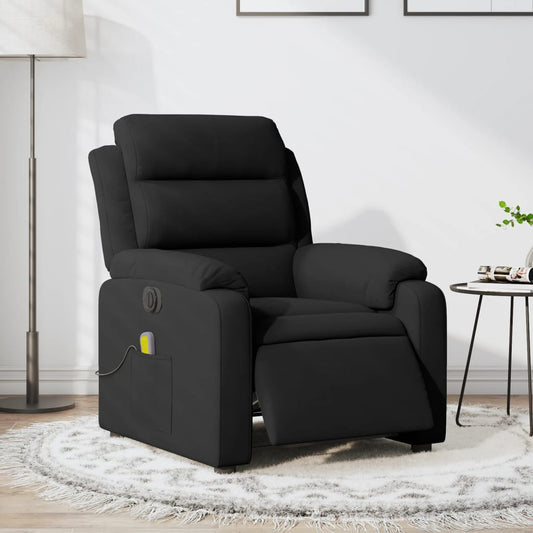 vidaXL Sillón reclinable de masaje eléctrico terciopelo negro