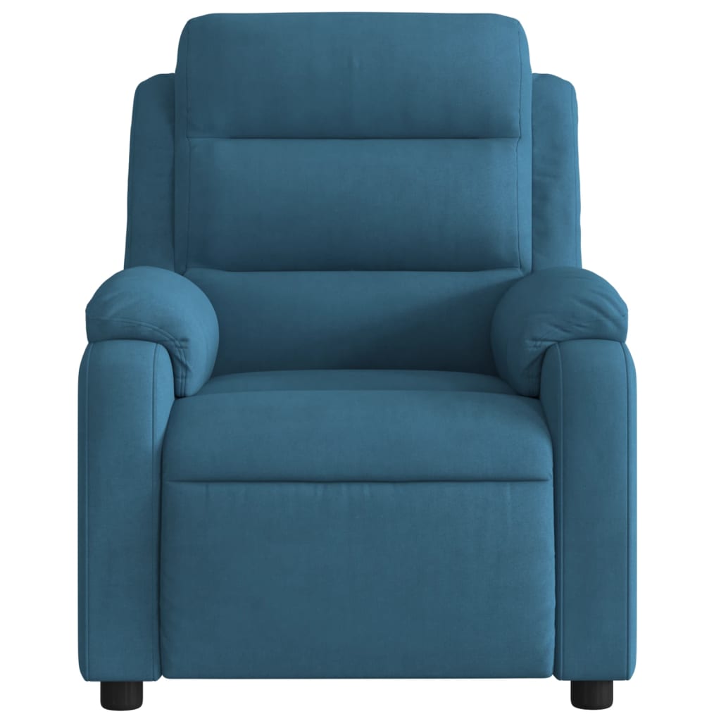 vidaXL Sillón reclinable de masaje eléctrico terciopelo azul