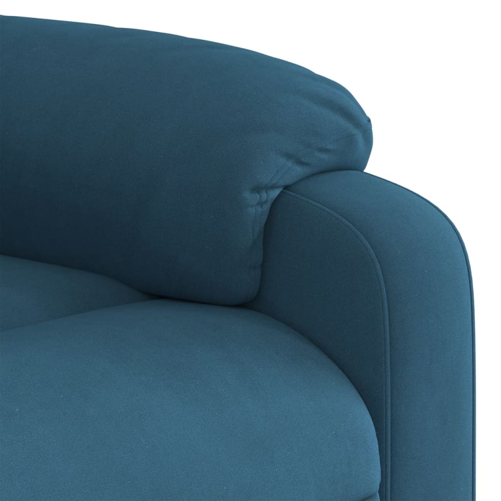 vidaXL Sillón reclinable de masaje eléctrico terciopelo azul