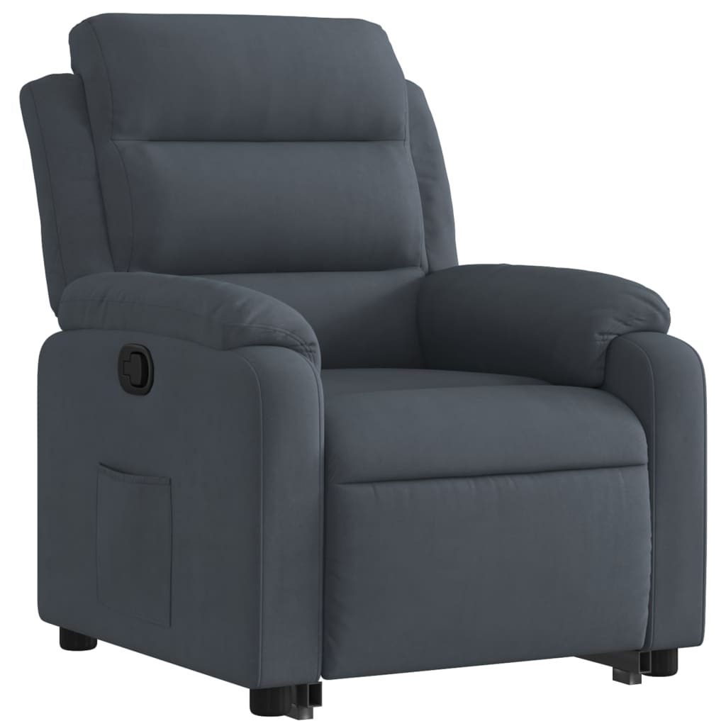 vidaXL Sillón reclinable elevable terciopelo gris oscuro