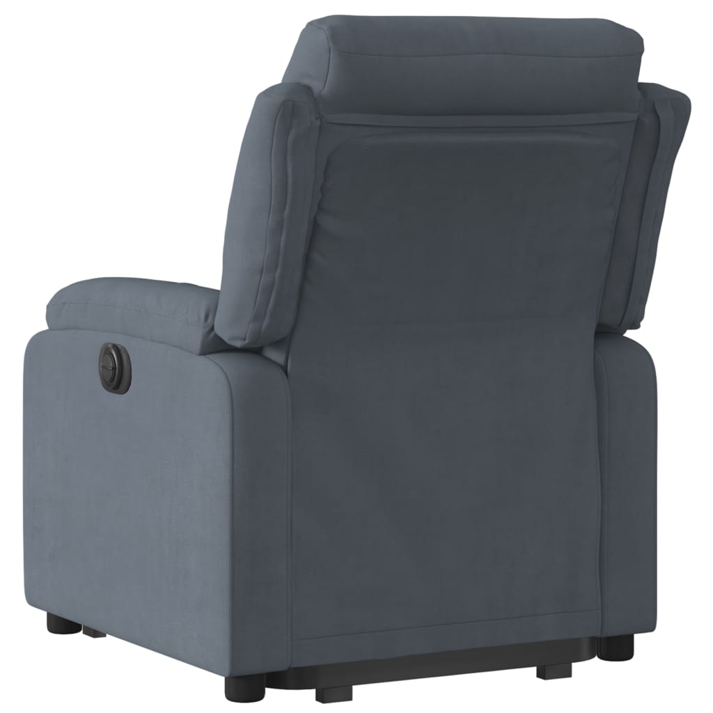 vidaXL Sillón reclinable elevable terciopelo gris oscuro