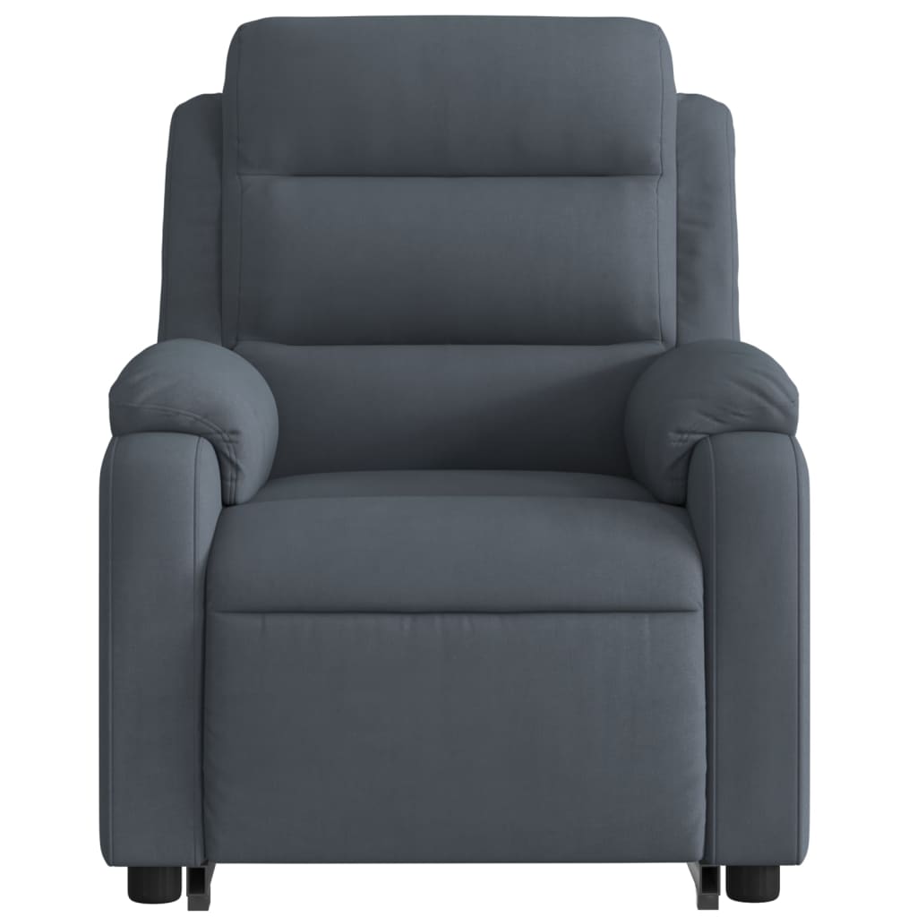 vidaXL Sillón reclinable elevable terciopelo gris oscuro