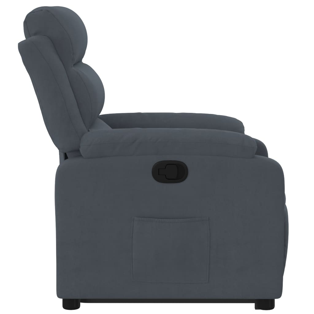 vidaXL Sillón reclinable elevable terciopelo gris oscuro