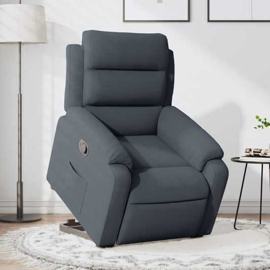 vidaXL Sillón reclinable elevable terciopelo gris oscuro