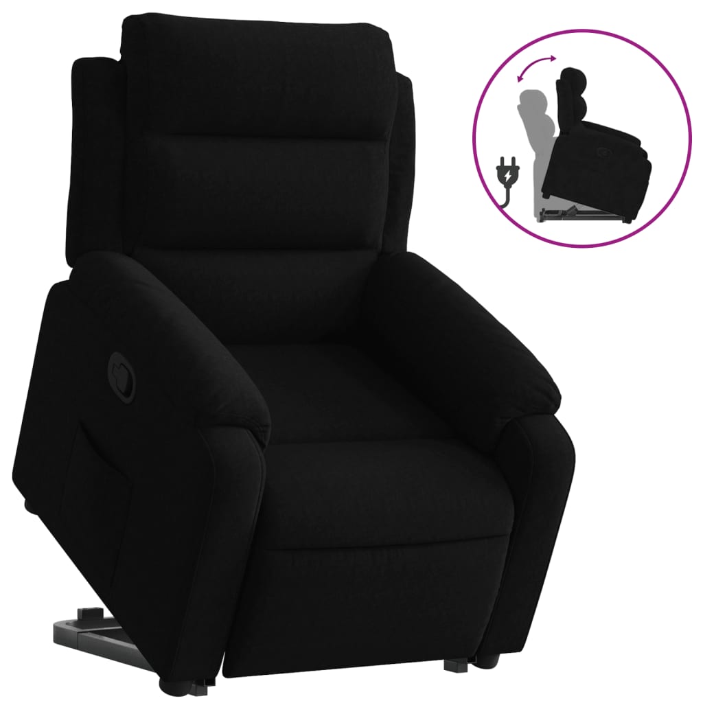 vidaXL Sillón reclinable elevable terciopelo negro