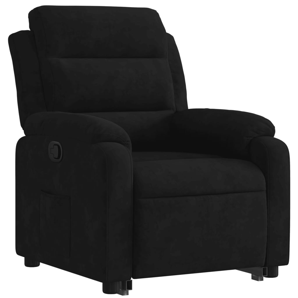 vidaXL Sillón reclinable elevable terciopelo negro