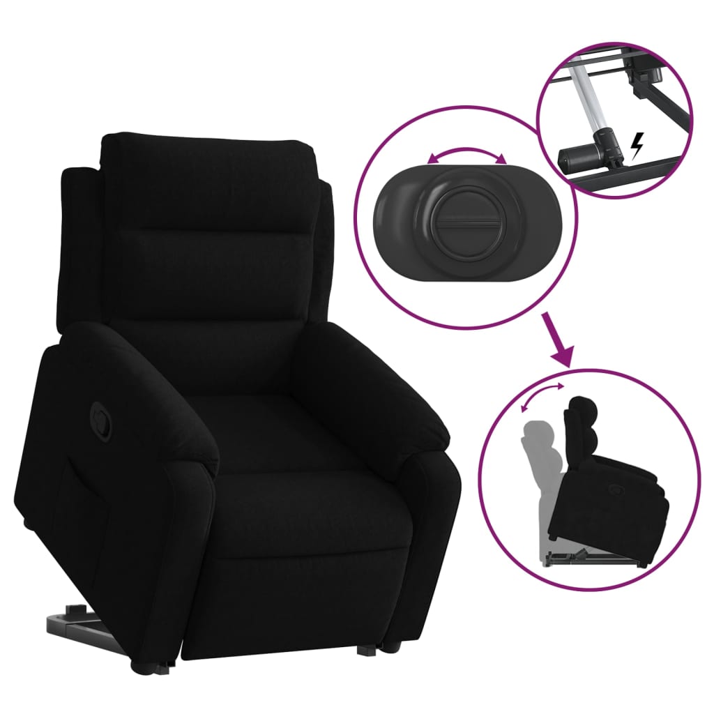 vidaXL Sillón reclinable elevable terciopelo negro