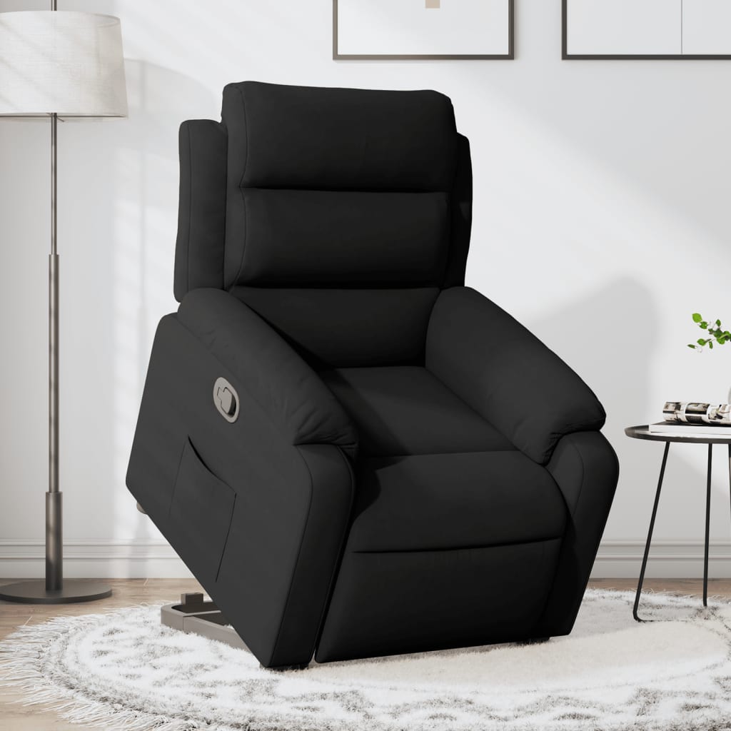 vidaXL Sillón reclinable elevable terciopelo negro