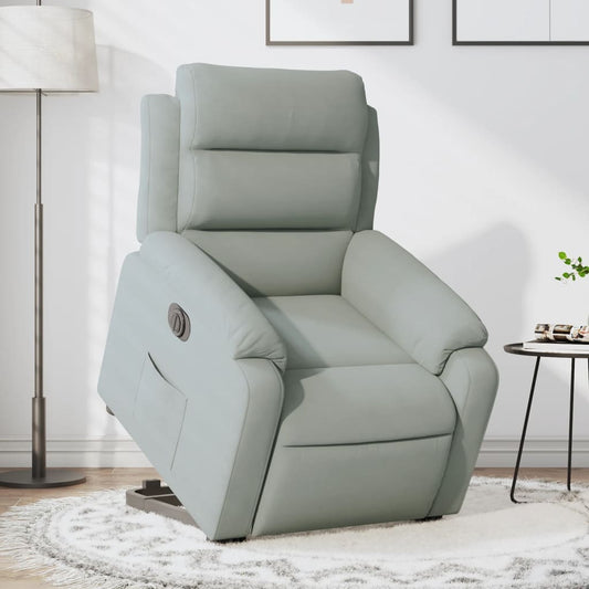 vidaXL Sillón eléctrico reclinable elevable de terciopelo gris claro