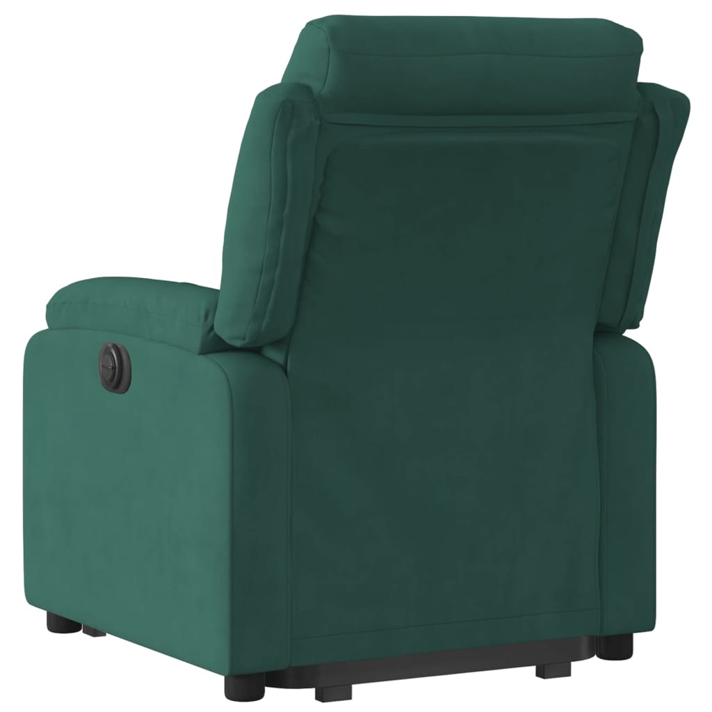 vidaXL Sillón eléctrico reclinable elevable de terciopelo verde oscuro