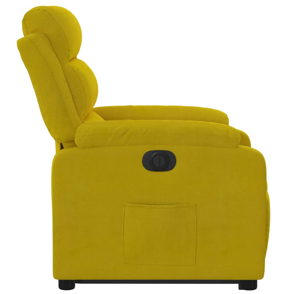 vidaXL Sillón eléctrico reclinable elevable de terciopelo amarillo