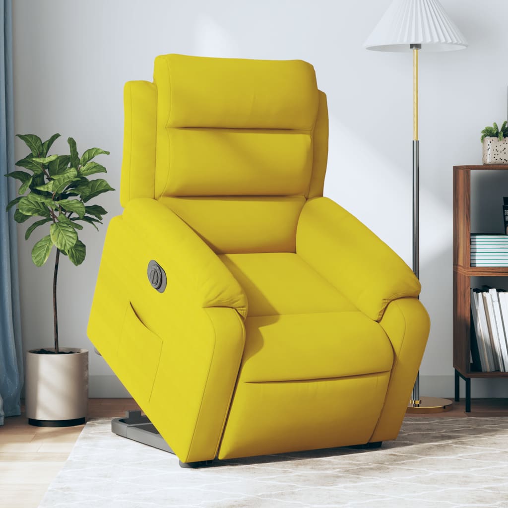 vidaXL Sillón eléctrico reclinable elevable de terciopelo amarillo