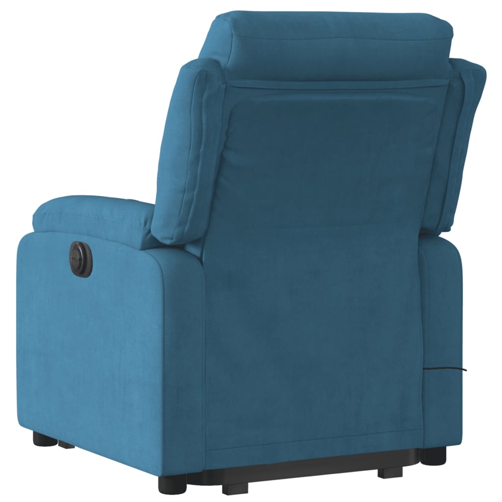 vidaXL Sillón reclinable de masaje eléctrico elevable terciopelo azul