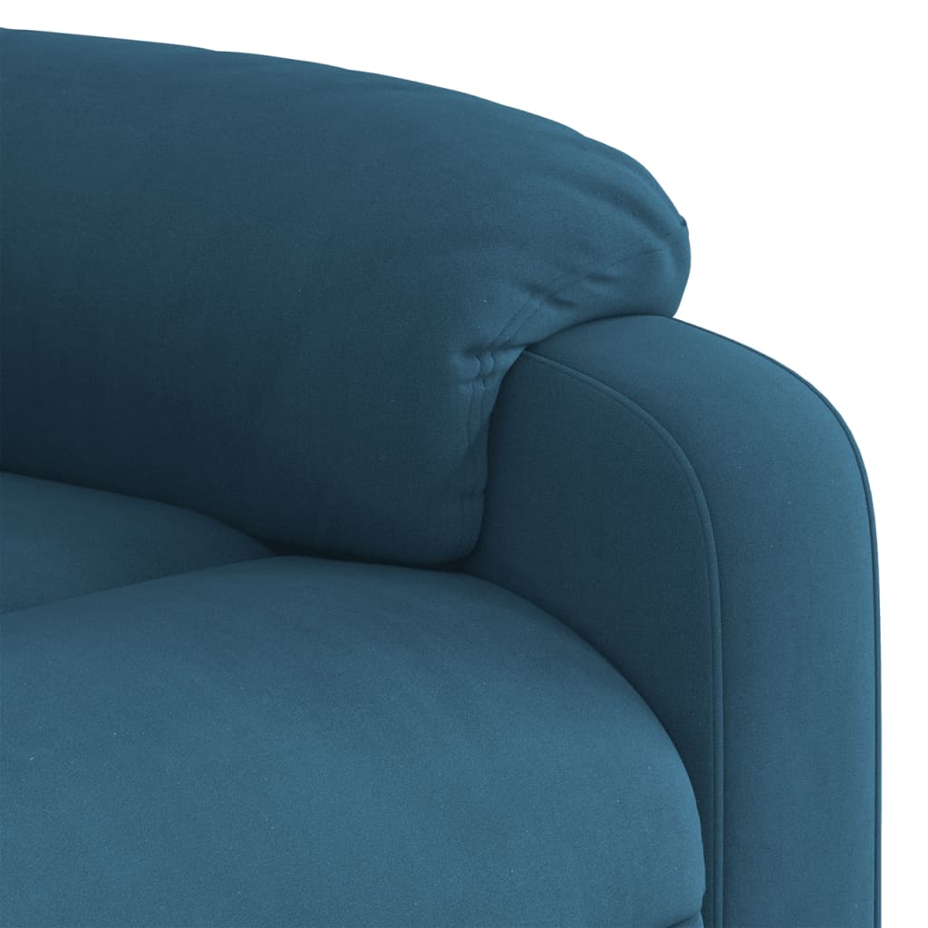 vidaXL Sillón reclinable de masaje eléctrico elevable terciopelo azul