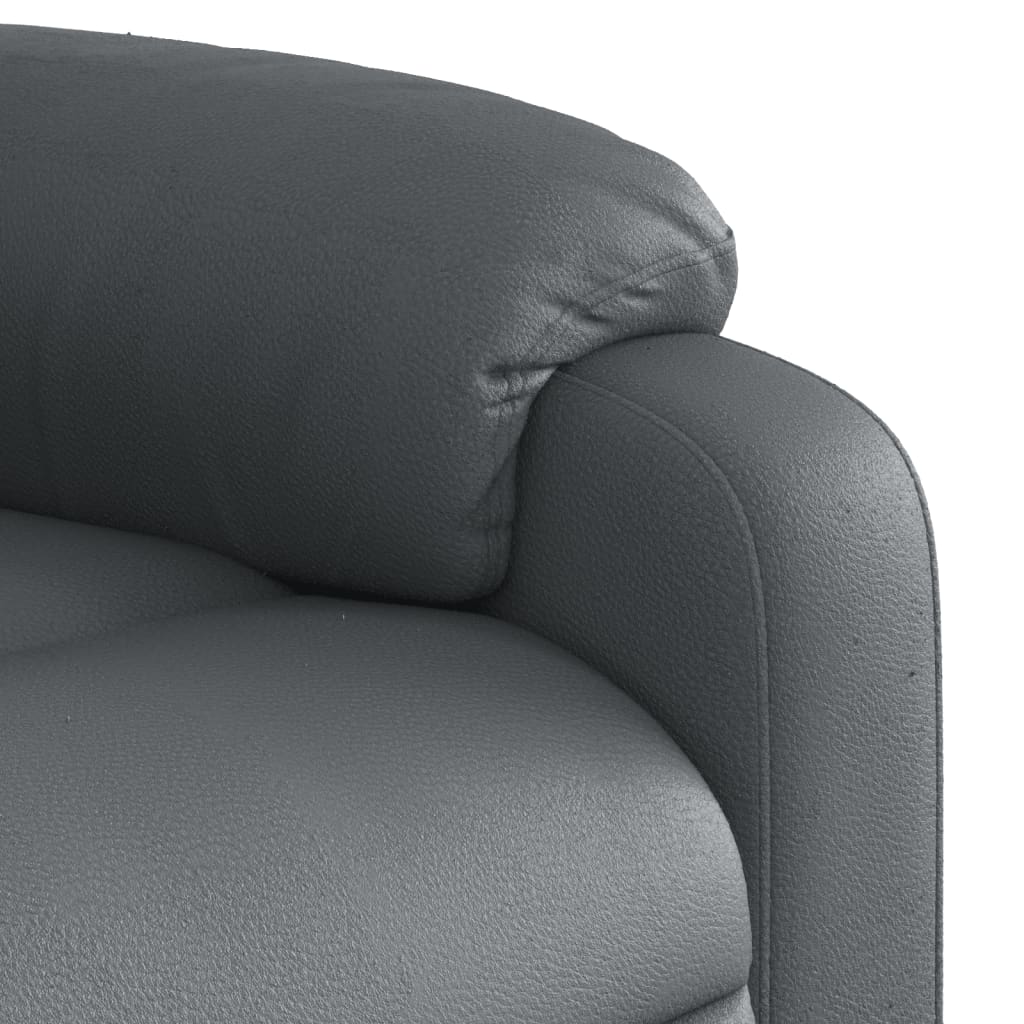 vidaXL Sillón reclinable elevable cuero artificial gris