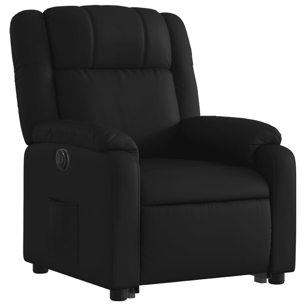 vidaXL Sillón reclinable y elevable eléctrico cuero sintético negro